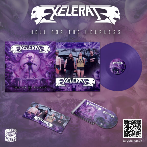 Exelerate_combinated_mockups_TargetShop Hell for the Helpless (purple LP)